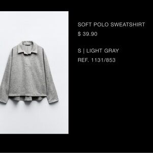 Zara Light Gray Polo Sweater